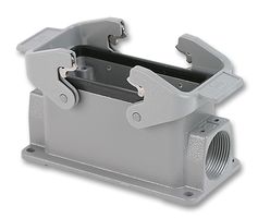 HARTING 0930 016 1230 Heavy Duty Connector, Single Side Entry PG21, Base, Panel Mount, Aluminium Body, 2 Lever, 16B