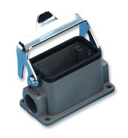HARTING 09 30 006 1256 Heavy Duty Connector, Single Side Entry PG16, Plastic Cover, Base, Panel Mount, Aluminium Body