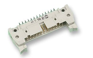 HARTING 09 18 550 7914 Pin Header, Short Latch, Wire-to-Board, 2.54 mm, 2 Rows, 50 Contacts, Through Hole, SEK 18 Series