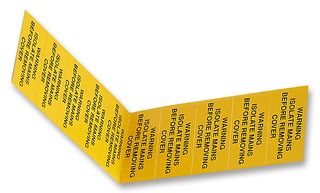 TE CONNECTIVITY 13029 Label, Self Adhesive, 19 mm, 40 mm, Vinyl, Warning Isolate
