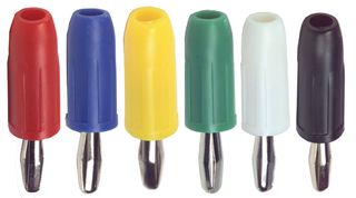 TENMA SPC15424 Banana Test Connector, Plug, Cable Mount, Nickel Plated Contacts, Red