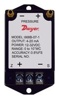 DWYER 668C-4 Pressure Transmitter, Differential, Dual Axial Barbed, Same Side, 0 Inch-H2O, 2.5 Inch-H2O, 3/16"