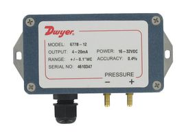 DWYER 677B-04 Pressure Transmitter, 0.4 % Accuracy, 1 Inch-H2O