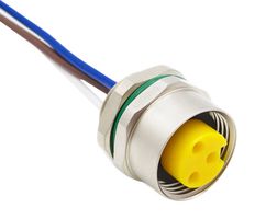 BULGIN LIMITED PXMBNI78FPF03AFLPG135001 Sensor Cable, 7/8" Receptacle, Free End, 3 Positions, 100 mm, 3.9 ", Buccaneer 7/8" Series