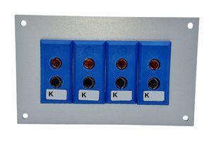 LABFACILITY JS-K-FF + FSP-4 Thermocouple Connector, Miniature, Blue, 66 x 107mm Panel, K, Socket, 4Way, JIS, Fascia Mount