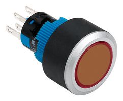 MULTICOMP PRO MPAB-PB-1069 Industrial Pushbutton Switch, 24 V LED, MPAB-PB Series, 22 mm, DPST-NO, DPST-NC, Momentary, Round