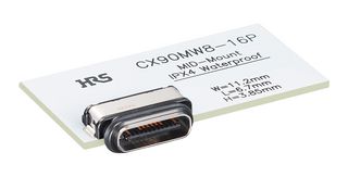 HIROSE / HRS CX90MW8-16P1 USB Connector, USB Type C, USB 2.0, Receptacle, 16 Ways, Surface Mount, Right Angle