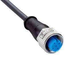 SICK YF2A15-300UB5XLEAX Sensor Cable, A Coded, Black, M12 Receptacle, Free End, 5 Positions, 30 m, 98.4 ft