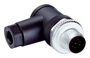 SICK STE-1208-W Sensor Connector, M12, Male, 8 Positions, Screw Pin, Right Angle Cable Mount