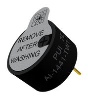 PUI AUDIO AI-1441-TWT-12V-R Transducer, Continuous, 80 dBA, 4.1 kHz, Through Hole, Internal