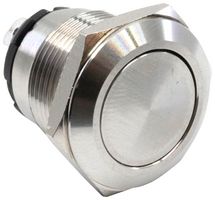 E-SWITCH PVHC4F23SS Vandal Resistant Switch, PVHC4 Series, 19 mm, SPST-NO-DM, Off-On, Round Flat, Natural