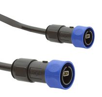 BULGIN LIMITED PXPSPE4031/1M/22 Ethernet Cable, 22AWG, SPE Buccaneer Plug to SPE Buccaneer Plug, Black, 1 m, 3.3 ft
