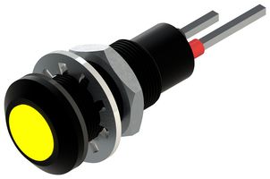 MARL 612-325-21 LED Panel Mount Indicator, Yellow, 12 VDC, 6.35 mm, 20 mA, 3.5 cd, IP67