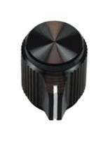 VISHAY ACCKMP1316NLS14 Knob, Round Shaft, 6.35 mm, Aluminium, Round with Side Indicator Line, 13 mm, ACCK Series