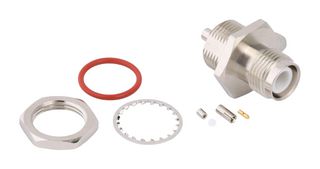 AMPHENOL RF 031-6974 RF / Coaxial Connector, TNC RP Coaxial, Straight Bulkhead Jack, Crimp, 50 ohm, 1.13mm Micro