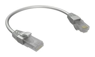 AMPHENOL COMMUNICATIONS SOLUTIONS RJE1Y23A83C42401 Ethernet Cable, 8P8C, Overmolded, Cat6, RJ45 Plug to RJ45 Plug, UTP (Unshielded Twisted Pair), Grey