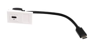 TUK KUCC2090CAV USB Cable, 90° Type C Receptacle to Type C Plug, 200 mm, 7.9 ", USB 3.0, Black