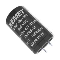 KEMET ALA7DA681EF500 Electrolytic Capacitor, 680 µF, 500 V, ± 20%, Snap-In, 18000 hours @ 85°C