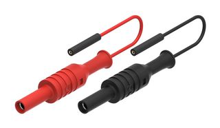 CAL TEST ELECTRONICS CT3099 Test Lead Set, 24 AWG, 4mm Banana Jack, Shrouded, Microlead Jack, 70 VDC, 2 A, Black, Red, 100 mm