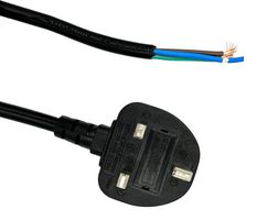 MULTICOMP PRO MP015740 Mains Power Cord, UK Plug to Free End, 2 m, Black