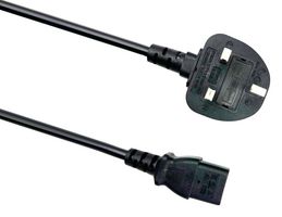 MULTICOMP PRO MP015754 Mains Power Cord, UK Plug to IEC 60320 C13, 3 m, 10 A, Black