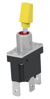 TE CONNECTIVITY - ALCOSWITCH DST12SY252 Toggle Switch, Sealed, w/ Yellow Cap, On-Off-On, SPDT, Non Illuminated, DST Series, Panel Mount