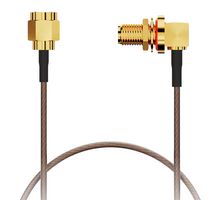 GCT CABLE 399 RF-0200-A-1 RF / Coaxial Cable Assembly, IP67, IP68, 7.87 ", 200 mm, RG178, SMA Plug