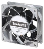 SANYO DENKI 9HV1224P1A001 DC Axial Fan, 24 V, Square, 120 mm, 38 mm, Ball Bearing, 247 CFM
