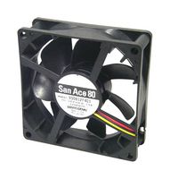 SANYO DENKI 9S0824L4011 DC Axial Fan, 24 V, Square, 80 mm, 25 mm, 23.3 CFM