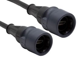 BULGIN LIMITED PXP6061/2M00 Audio / Video Cable Assembly, HDMI Plug, Sealed, HDMI Plug, Sealed, 6.6 ft, 2 m, Black