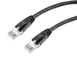 L-COM TRD626ASR-BLK-1F Ethernet Cable, 10 Gigabit, 26AWG, Cat6a, RJ45 Plug to RJ45 Plug