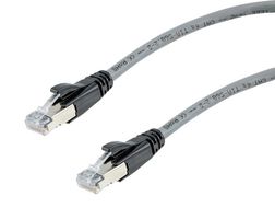 L-COM TRD626ASP-GRY-1F Ethernet Cable, 10 Gigabit, 26AWG, Cat6a, RJ45 Plug to RJ45 Plug
