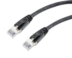 L-COM TRD626ASR-BLK-25F Ethernet Cable, 10 Gigabit, 26AWG, Cat6a, RJ45 Plug to RJ45 Plug