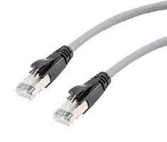 L-COM TRD626ASR-GRY-10F Ethernet Cable, 10 Gigabit, 26AWG, Cat6a, RJ45 Plug to RJ45 Plug