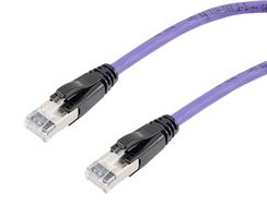 L-COM TRD626ASR-VLT-25F Ethernet Cable, 10 Gigabit, 26AWG, Cat6a, RJ45 Plug to RJ45 Plug