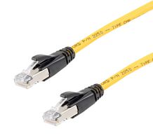L-COM TRD626ASR-YLW-10F Ethernet Cable, 10 Gigabit, 26AWG, Cat6a, RJ45 Plug to RJ45 Plug