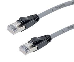 L-COM TRD626ASZ-GRY-3F Ethernet Cable, 10 Gigabit, 26AWG, Cat6a, RJ45 Plug to RJ45 Plug