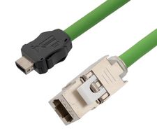 L-COM TRGIX605PU-GRN-3F Ethernet Cable, 26AWG, Cat6a, IX Type A Plug to RJ45 Receptacle
