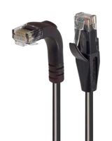 L-COM TRD815RABLK-3 Ethernet Cable, Cat5e, 90° RJ45 Plug to RJ45 Plug, UTP (Unshielded Twisted Pair), Black, 900 mm