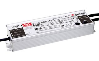 MEAN WELL HLG-80H-48B LED Driver, LED Lighting, 81.6 W, 48 VDC, 1.7 A, Constant Current, Constant Voltage, 90 VAC