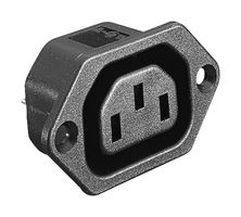 BULGIN LIMITED PX0675/28 IEC Power Connector, IEC C13 Outlet, 10 A, 250 VAC, Quick Connect, Snap-In, Flange Mount
