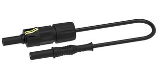 MULTICOMP PRO MP-FPVL-1.5KV-B Test Patch Lead, PV Jack Connector, 4mm Banana Plug, Shrouded, 3.28 ft, 1 m, Black, 40 A