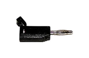 MUELLER ELECTRIC BU-17-0 Banana Test Connector, 2mm Stack, 22AWG, Plug, Cable Mount, 5 A, Nickel Plated Contacts, Black