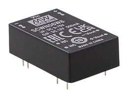 MEAN WELL SCWN06W8-15 Isolated Through Hole DC/DC Converter, ITE & Industrial, DIP, 8:1, 6 W, 1 Output, 15 V