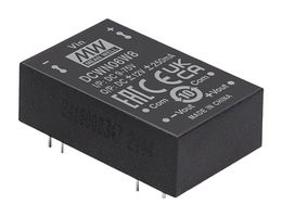 MEAN WELL DCWN06W8-15 Isolated Through Hole DC/DC Converter, ITE & Industrial, DIP, 8:1, 6 W, 2 Output, 15 V