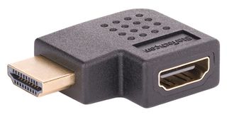 STARTECH HDMI2HDMIMFRA Connector Adapter, Right Angle HDMI 2.0 Adapter, 90-Degree, High Speed HDMI Port Saver, M/F