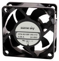 SAME SKY CFM-6025BF-050-351 DC Axial Fan, 5 V, Square, 60 mm, 25 mm, Ball Bearing, 23.95 CFM
