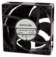 SAME SKY CFM-8038BF-2130-631-22 DC Axial Fan, 24 V, Square, 80 mm, 38 mm, Ball Bearing, 98.42 CFM