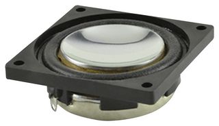 SAME SKY CSS-40408N Speaker, 8 ohm, 100 dB, 352Hz to 20kHz, Round with Square Frame, 5 W, 440 Hz Resonant