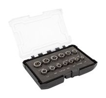 CK TOOLS T4361 Socket Nut Extractor Set, 1/4, 8mm, 3/8, 11mm, 12mm, 1/2, 13mm, 14mm, 16mm, 17mm and 19mm, 13 Piece